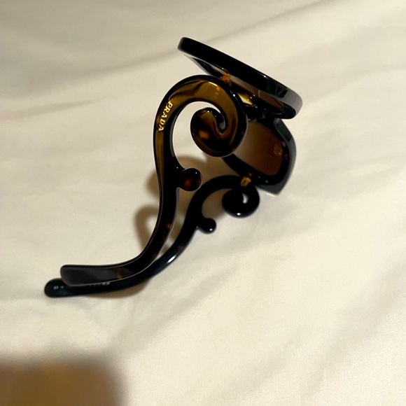 Authentic PRADA Minimal Baroque Square Swirl Black Havana Sunglasses, - Picture 2 of 7